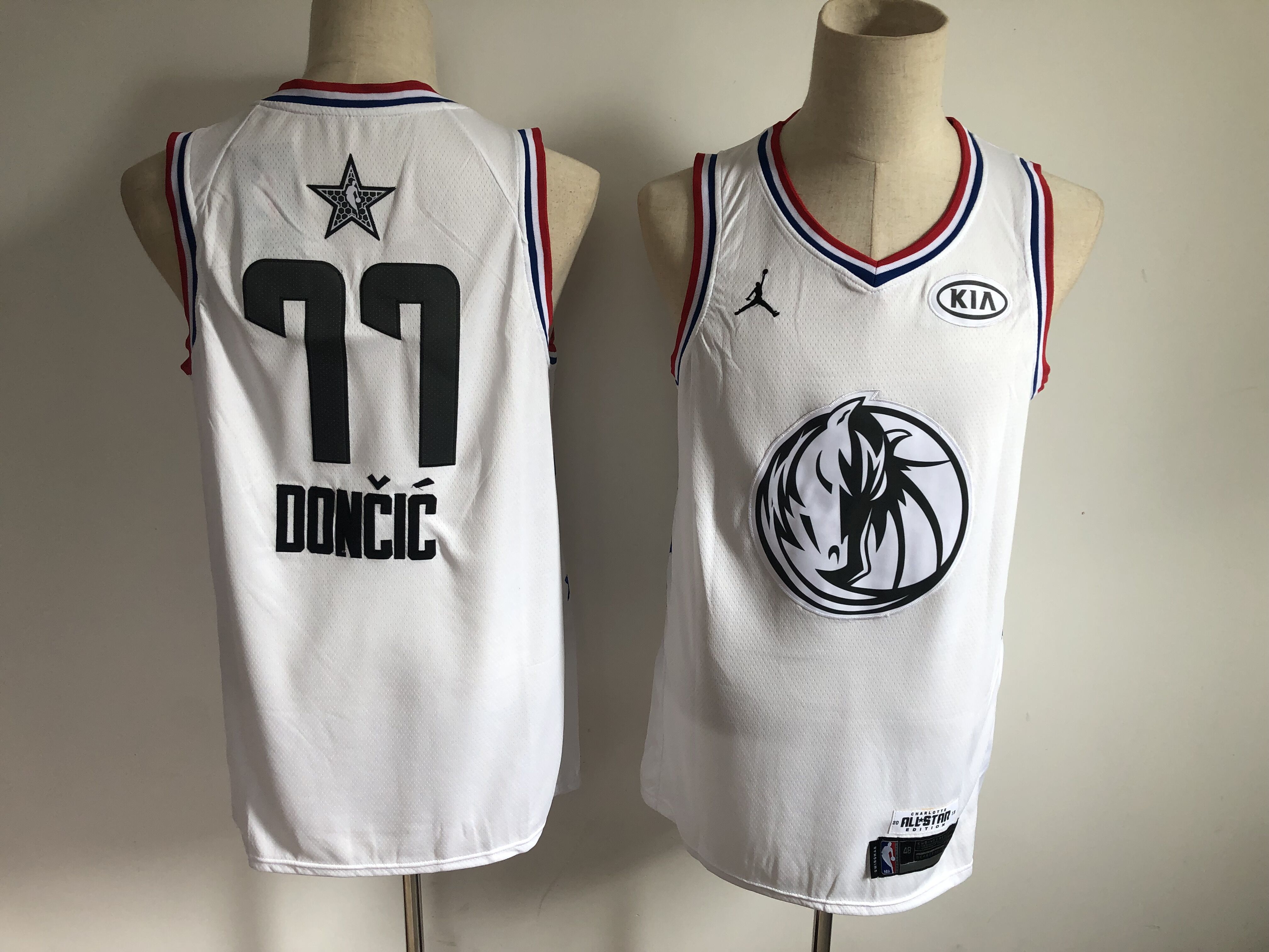 Men Dallas Mavericks #77 Doncic White 2019 All Star NBA Jerseys
